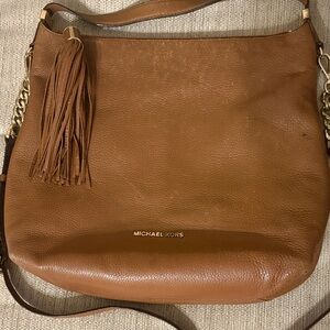 Michael Kors Tan Leather Shoulder Bag with Tassel
